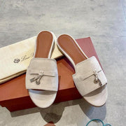 Summer Charms Sandals in Ivory Suede