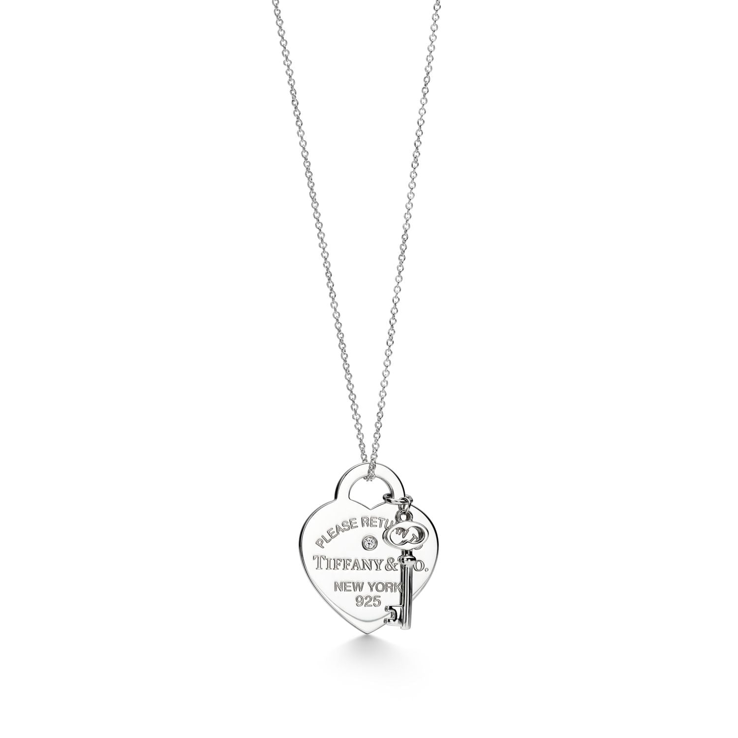 HEART AND KEY SILVER NECKLACE