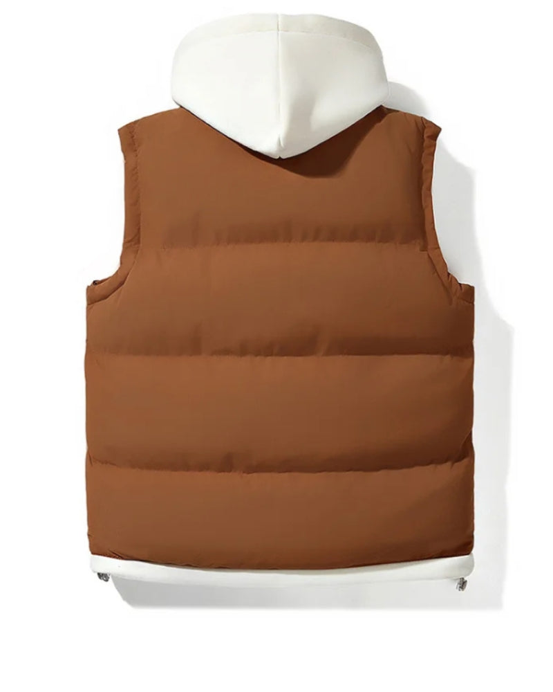 VELORA - Soft Shell Hooded Puffer Gilet VEV43052