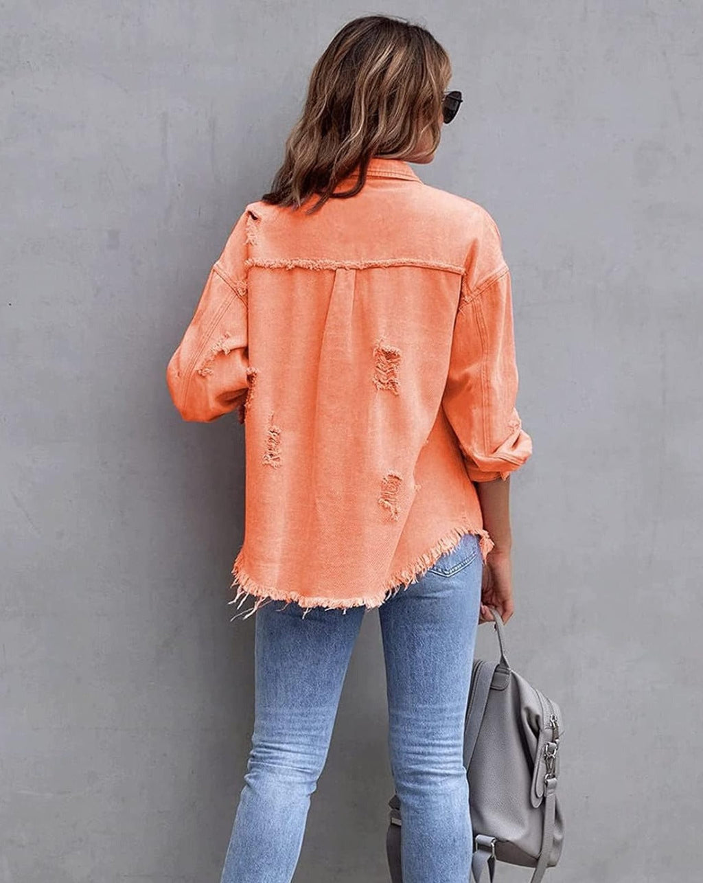 CYA - RIPPED OVERSIZED DENIM JACKET VEV37665