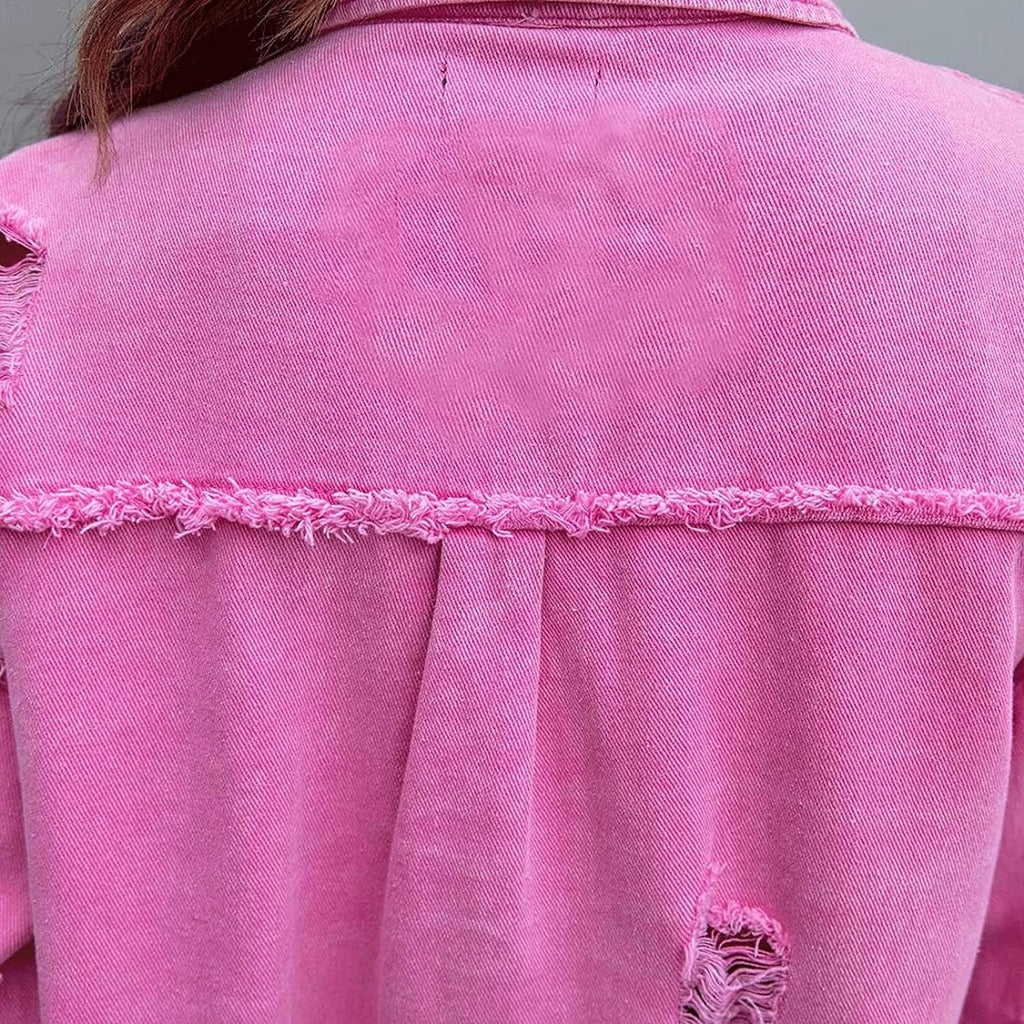 CYA - RIPPED OVERSIZED DENIM JACKET VEV37665