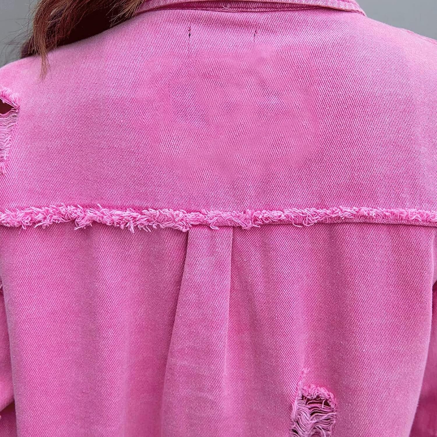 CYA - RIPPED OVERSIZED DENIM JACKET VEV37665