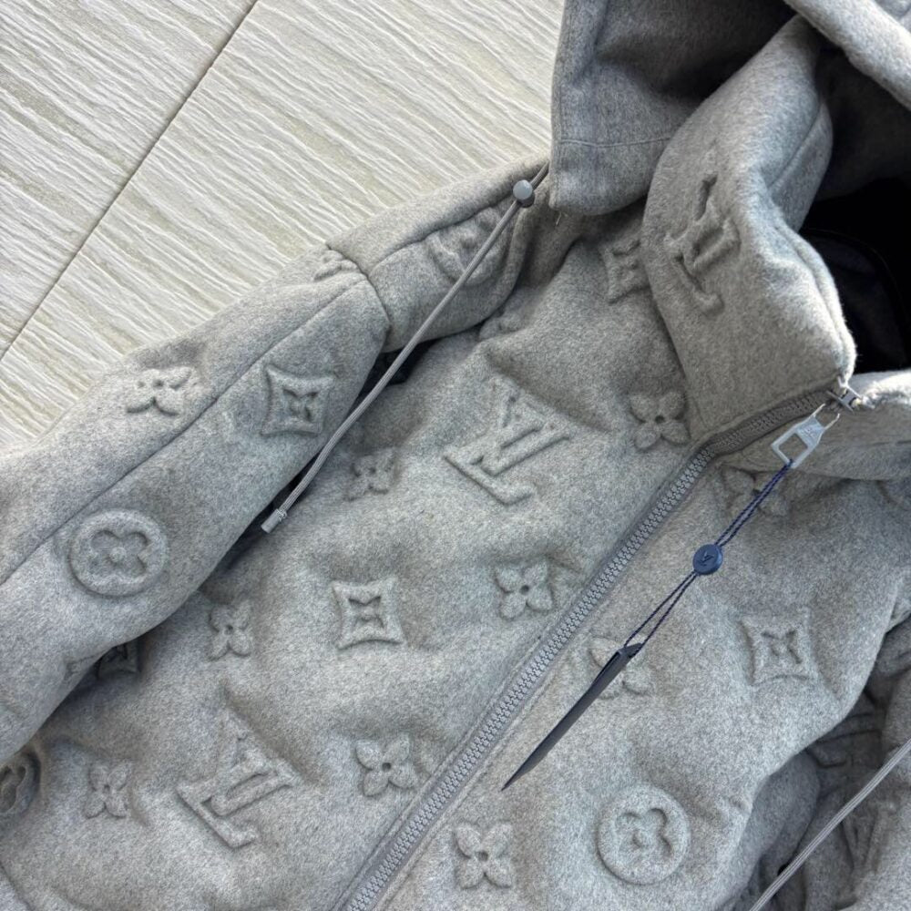 Louis Vuitton 2025 Monogram Boyhood Puffer Jacket Grey Cashmere