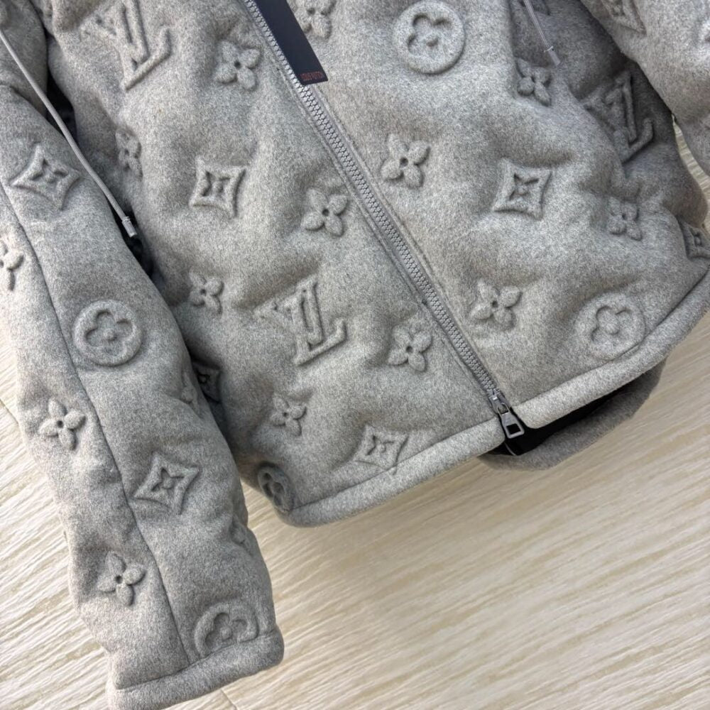 Louis Vuitton 2025 Monogram Boyhood Puffer Jacket Grey Cashmere