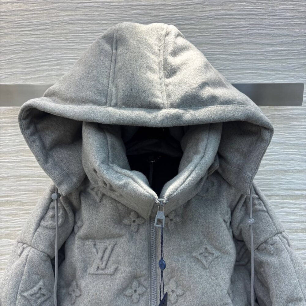 Louis Vuitton 2025 Monogram Boyhood Puffer Jacket Grey Cashmere