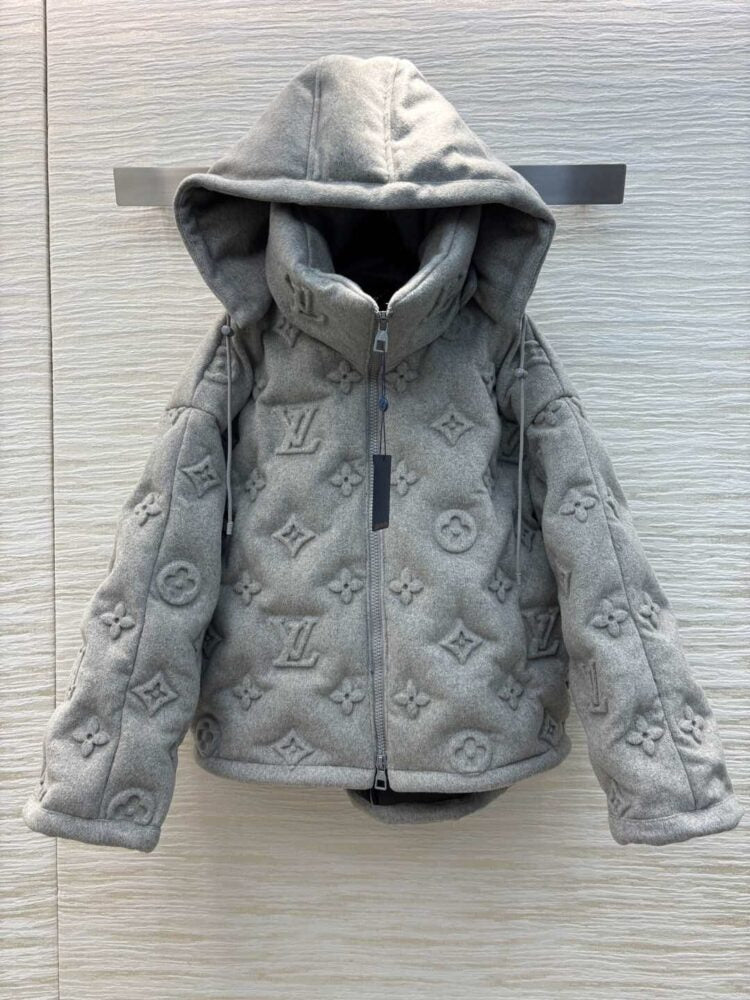 Louis Vuitton 2025 Monogram Boyhood Puffer Jacket Grey Cashmere