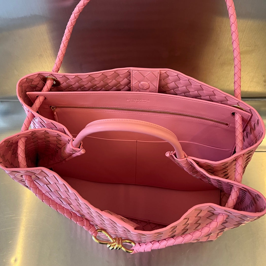 BV LARGE ANDIAMO 45CM PINK LAMBSKIN – Kal Recovery