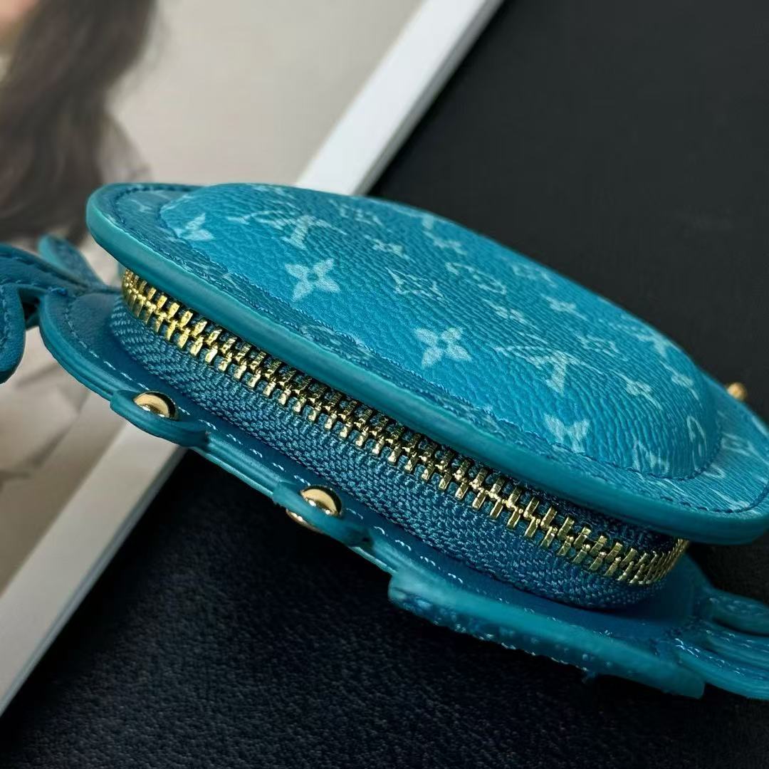 LV Crab Bag Charm Blue Canvas and leather
