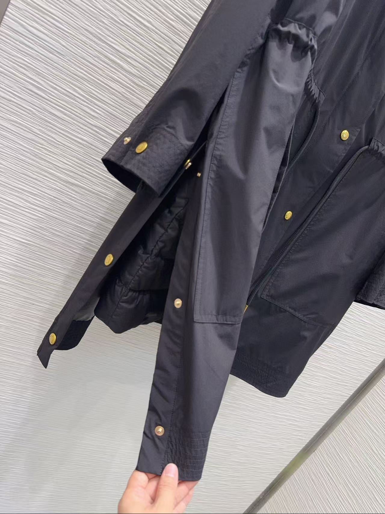 Moncler 2025 Sainbel 2-in-1 Long Coat Black Nylon Down