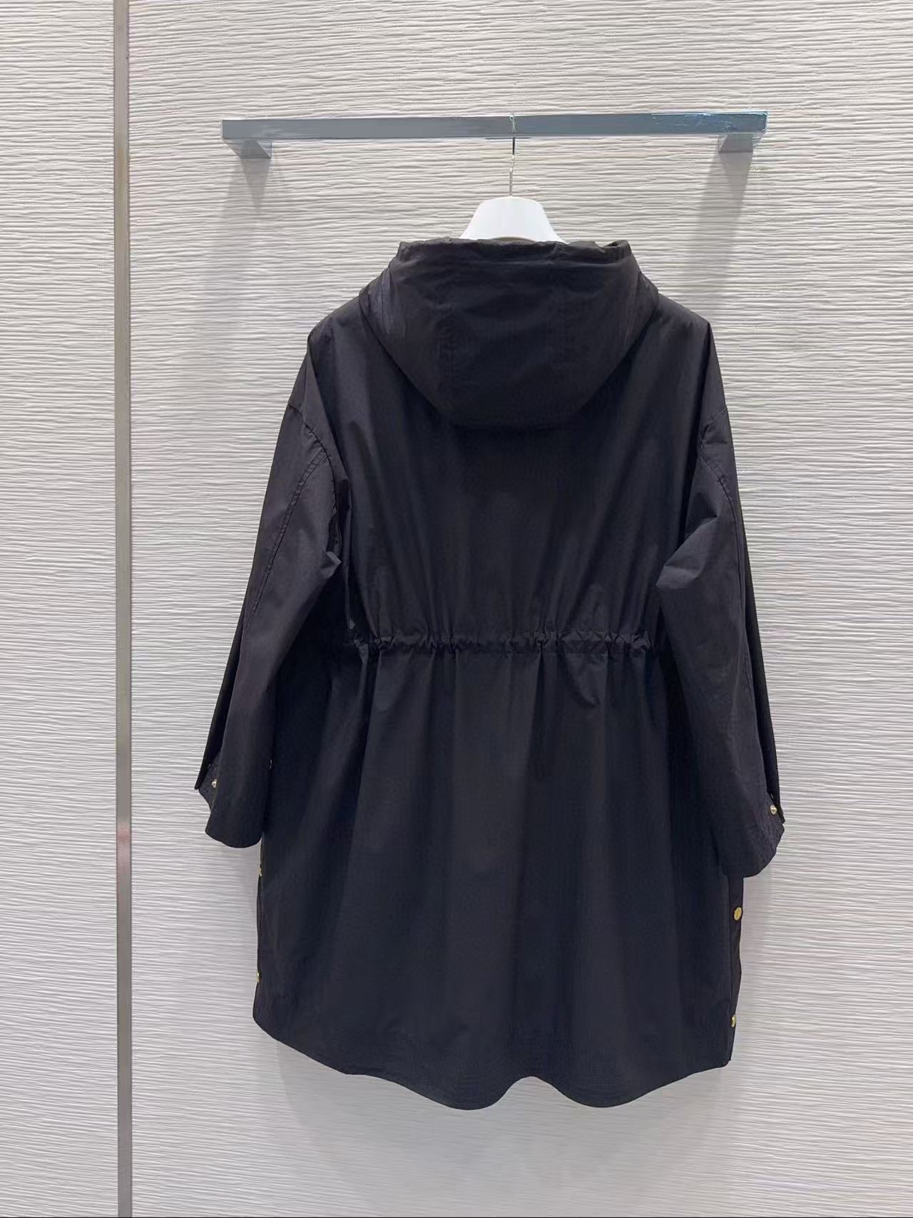 Moncler 2025 Sainbel 2-in-1 Long Coat Black Nylon Down