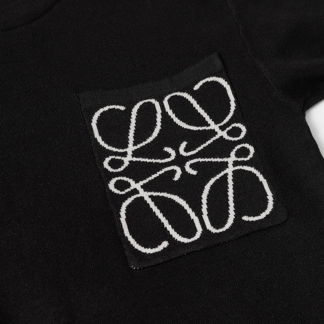Loewe 2025 Anagram Pocket Sweater Black Cotton