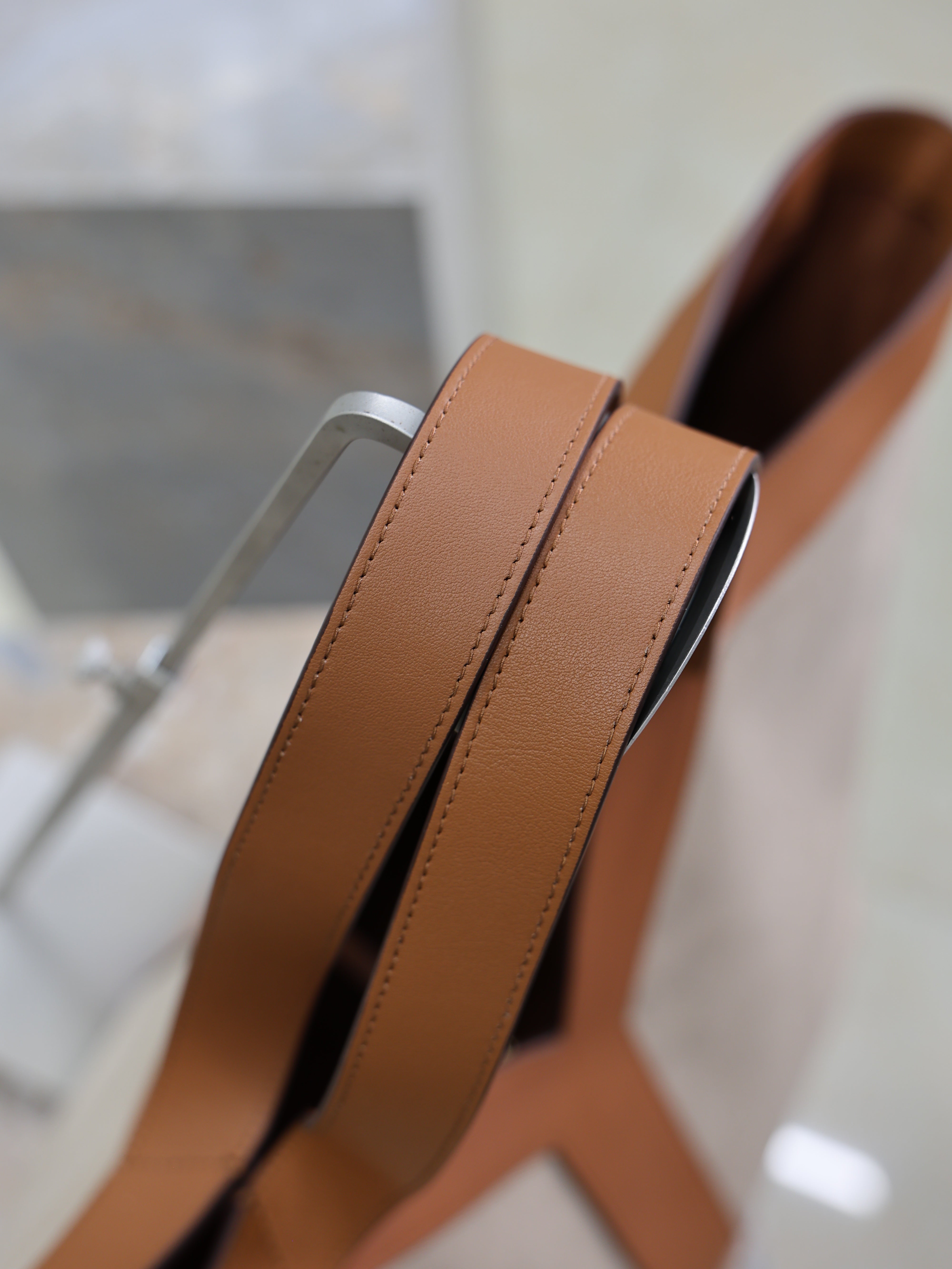 YSL 2025 Y Tote Bag 50cm Beige Brown Canvas Leather