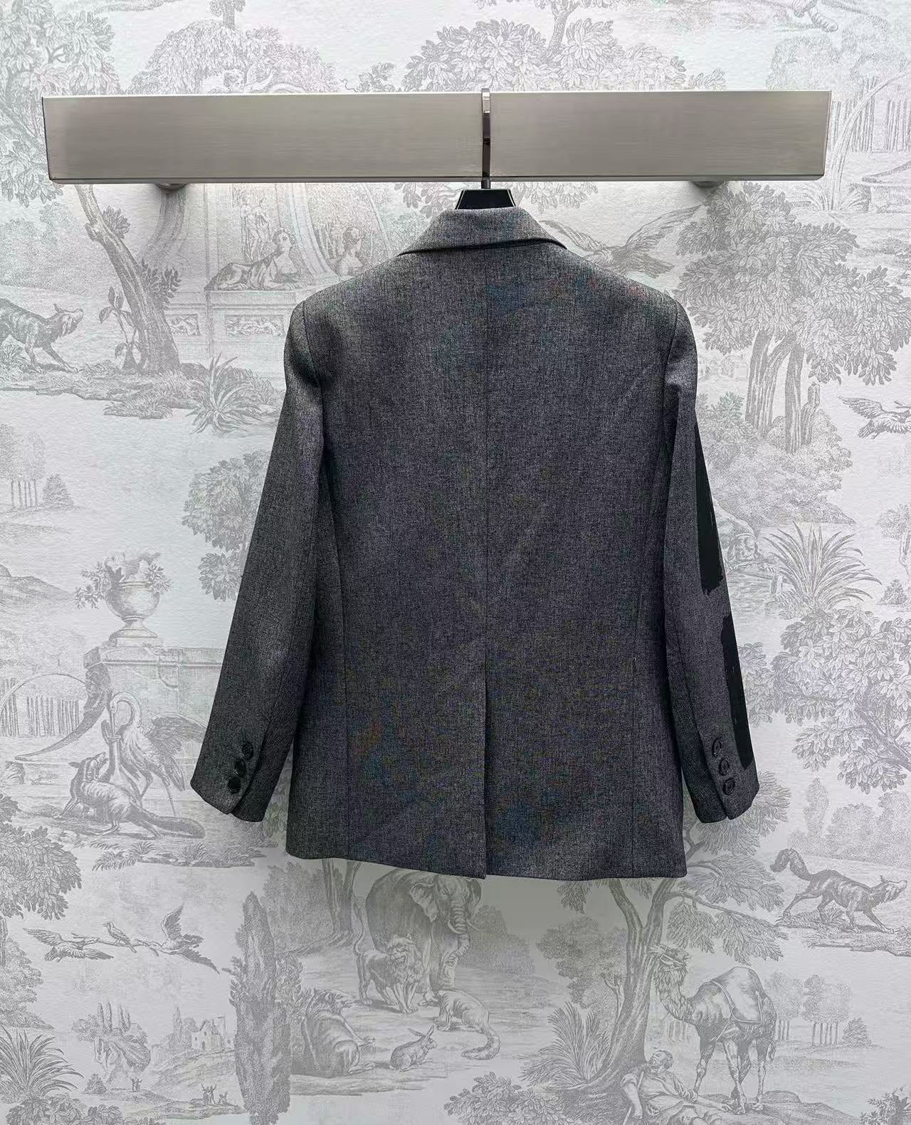 Dior 2025 Miss Dior Blazer Jacket Gray Black Cotton