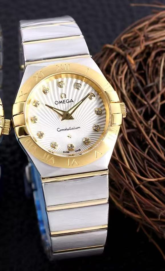 Omega Constellation 27mm Silver Gold White Dial