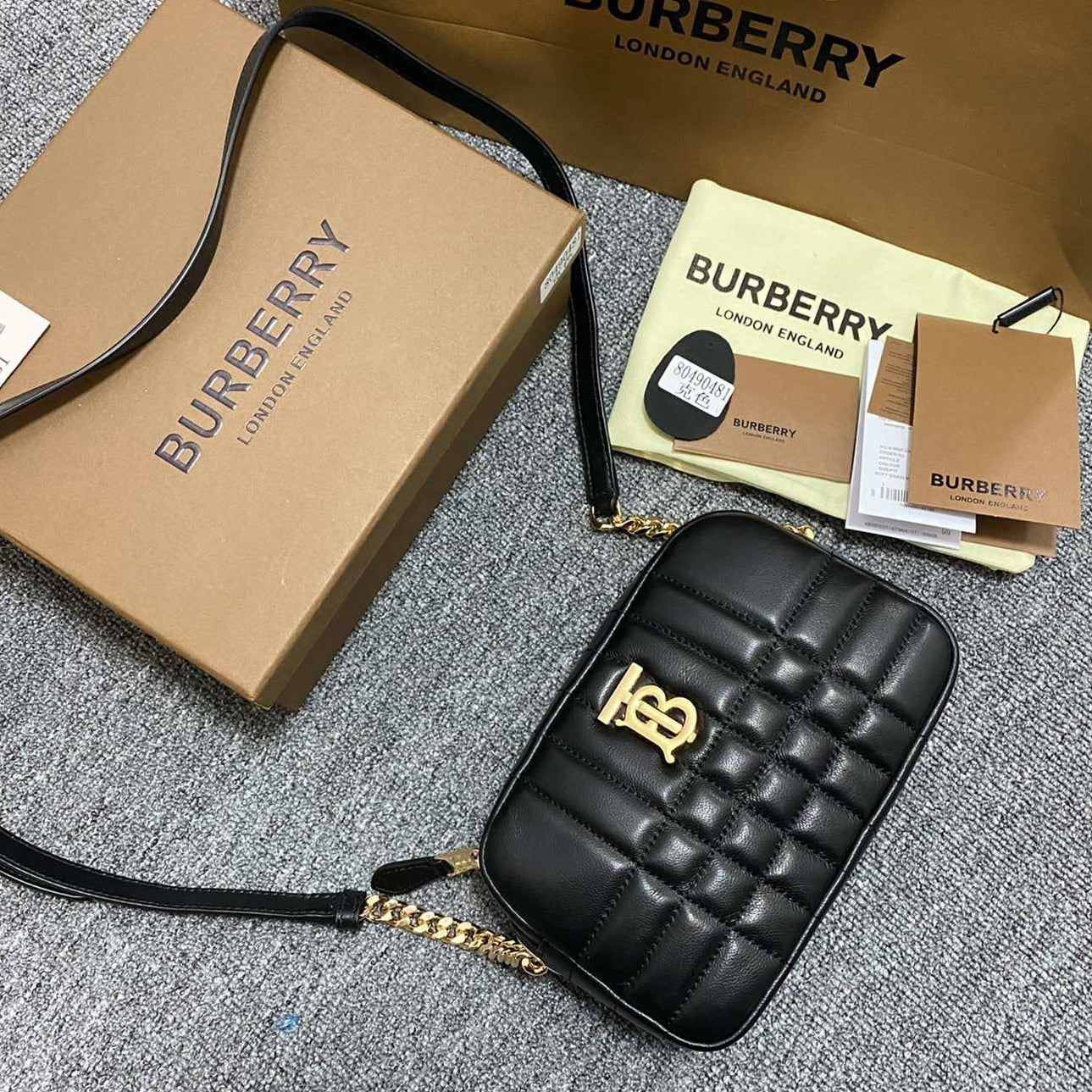 Burberry 2025 Lola Camera Bag Black Quilted Lambskin
