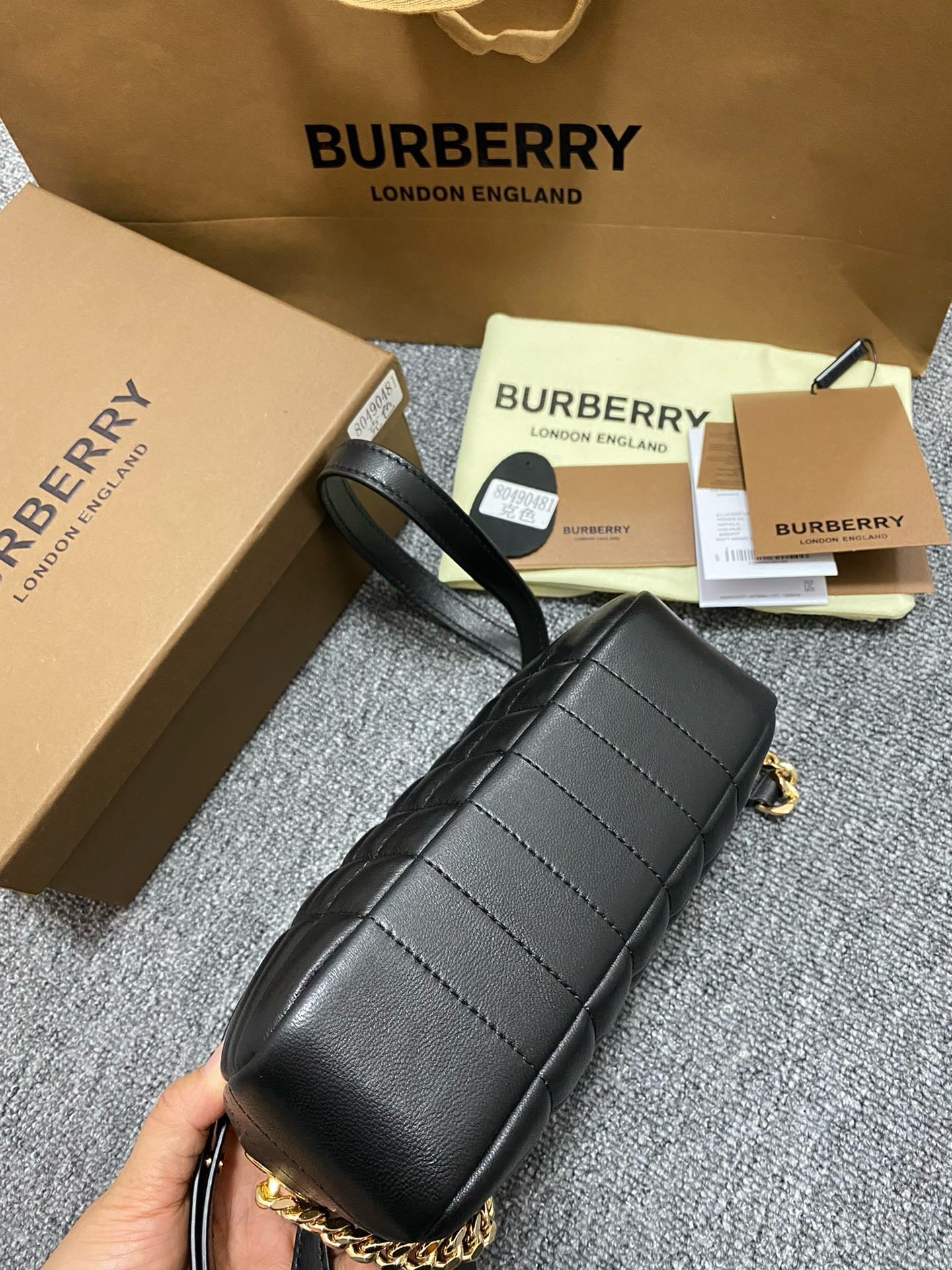 Burberry 2025 Lola Camera Bag Black Quilted Lambskin