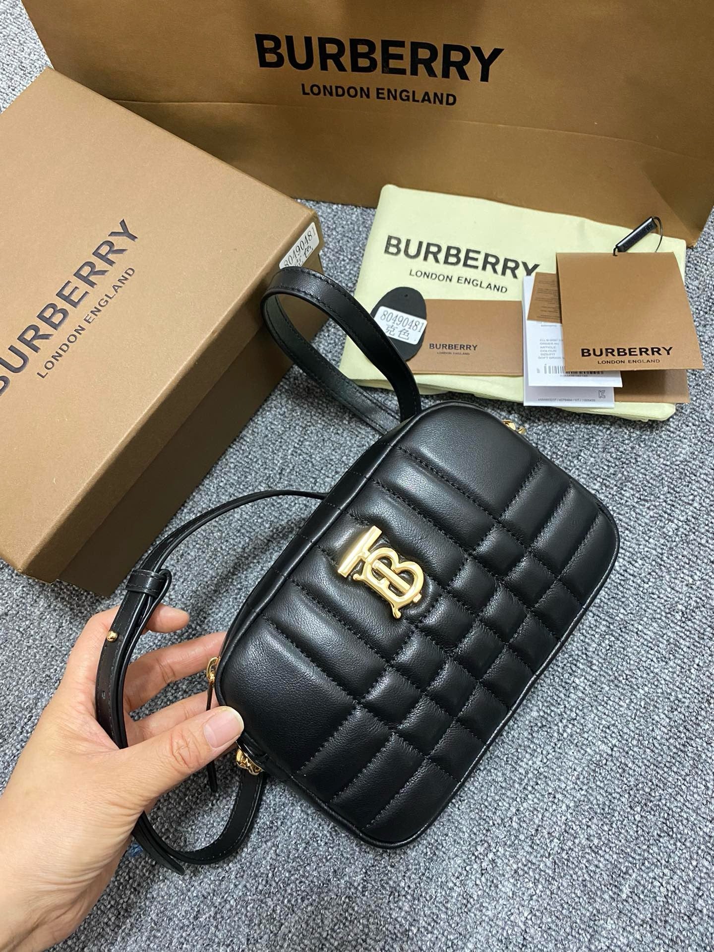 Burberry 2025 Lola Camera Bag Black Quilted Lambskin