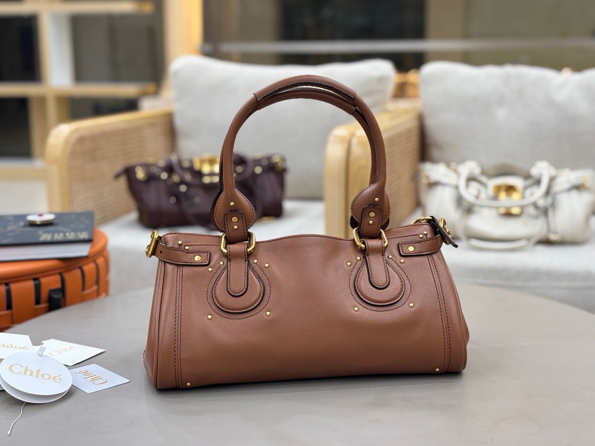 Chloe Paddington 36cm Bag With Gold-tone Hardware Brown Leather