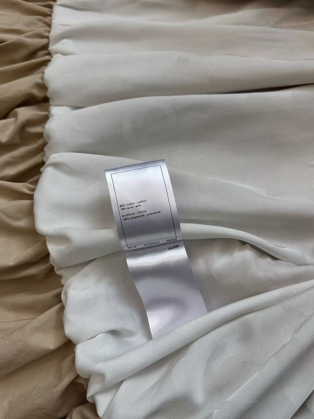 Chanel 2025 Trench Coat Beige Cotton Silk