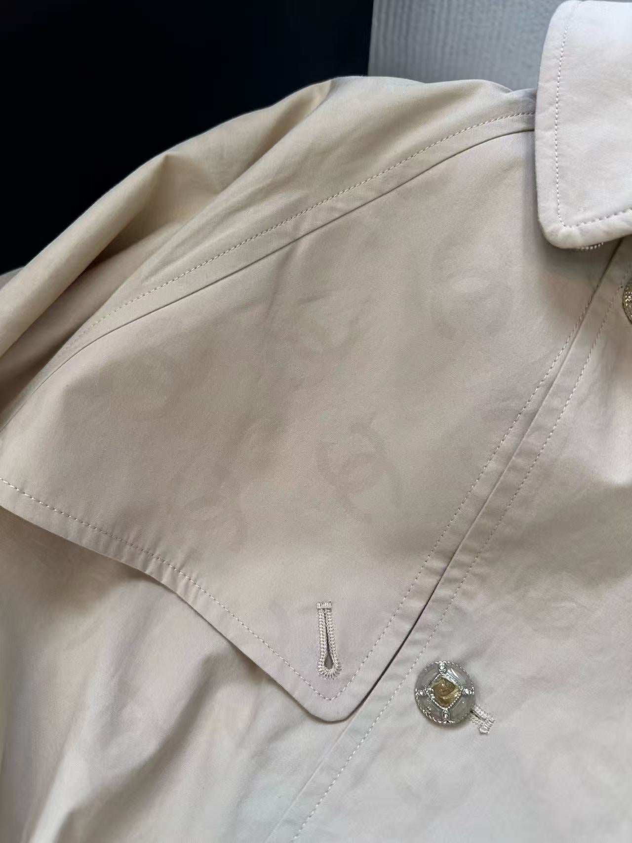 Chanel 2025 Trench Coat Beige Cotton Silk