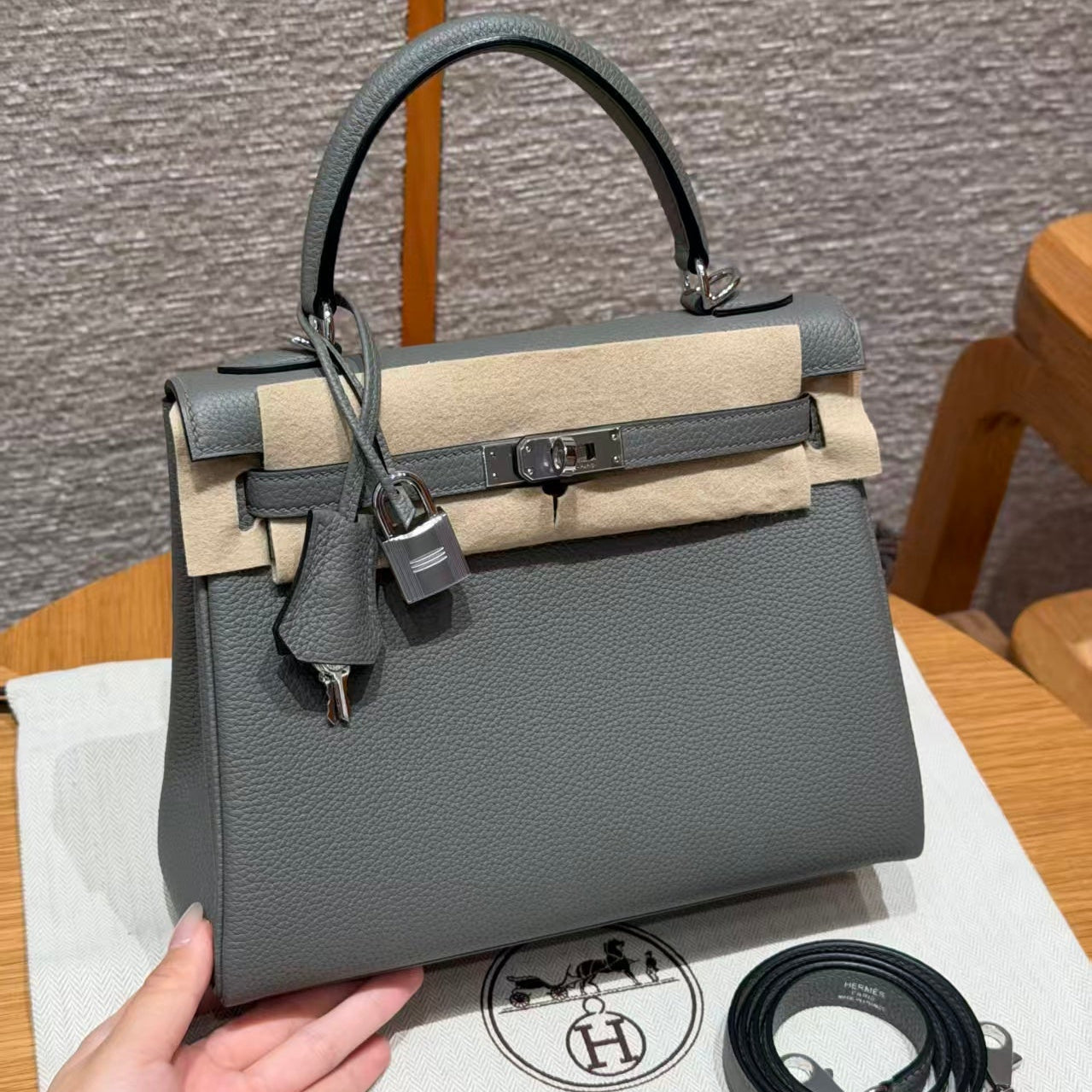 Hermes 2025 Kelly Gray Togo Leather with Silver Hardware