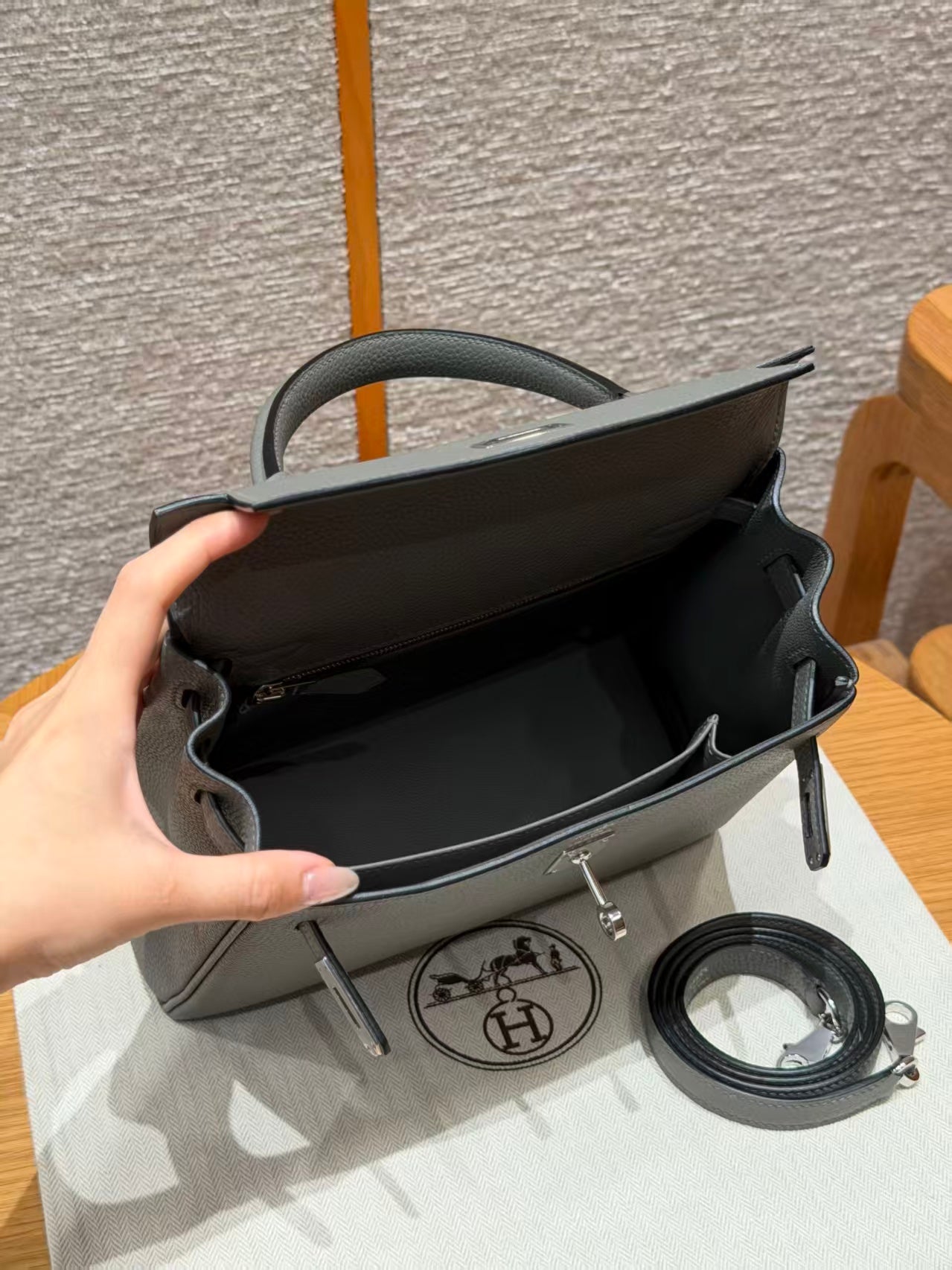 Hermes 2025 Kelly Gray Togo Leather with Silver Hardware