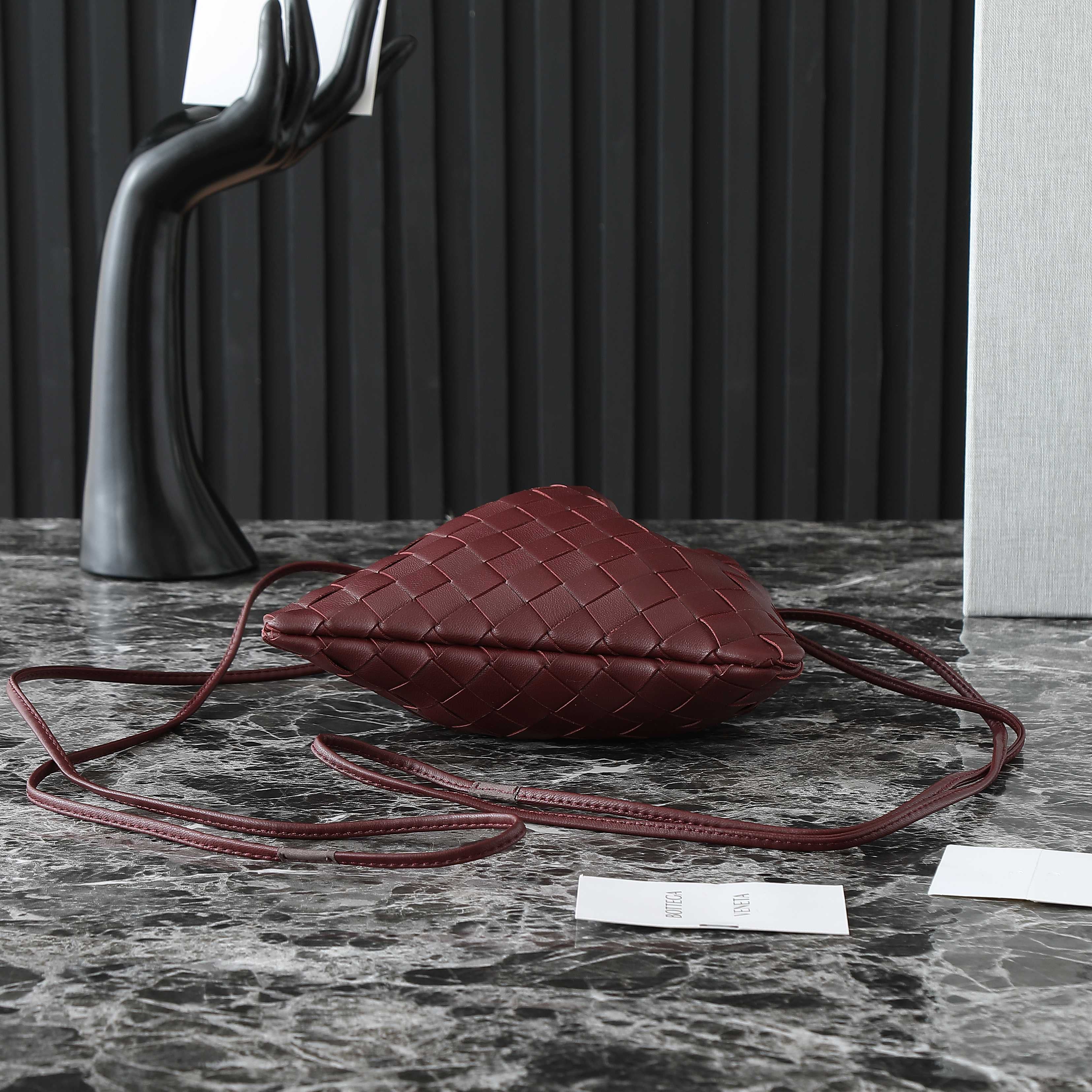 Bottega Veneta 2025 Small Dustbag Burgundy Calf Leather