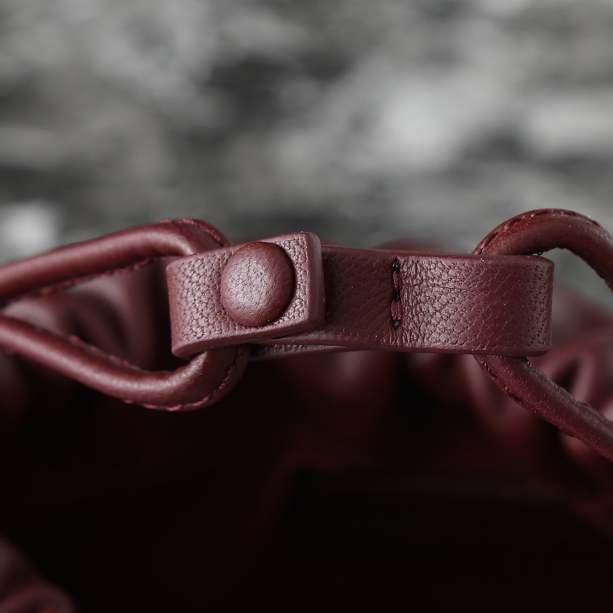 Bottega Veneta 2025 Small Dustbag Burgundy Calf Leather