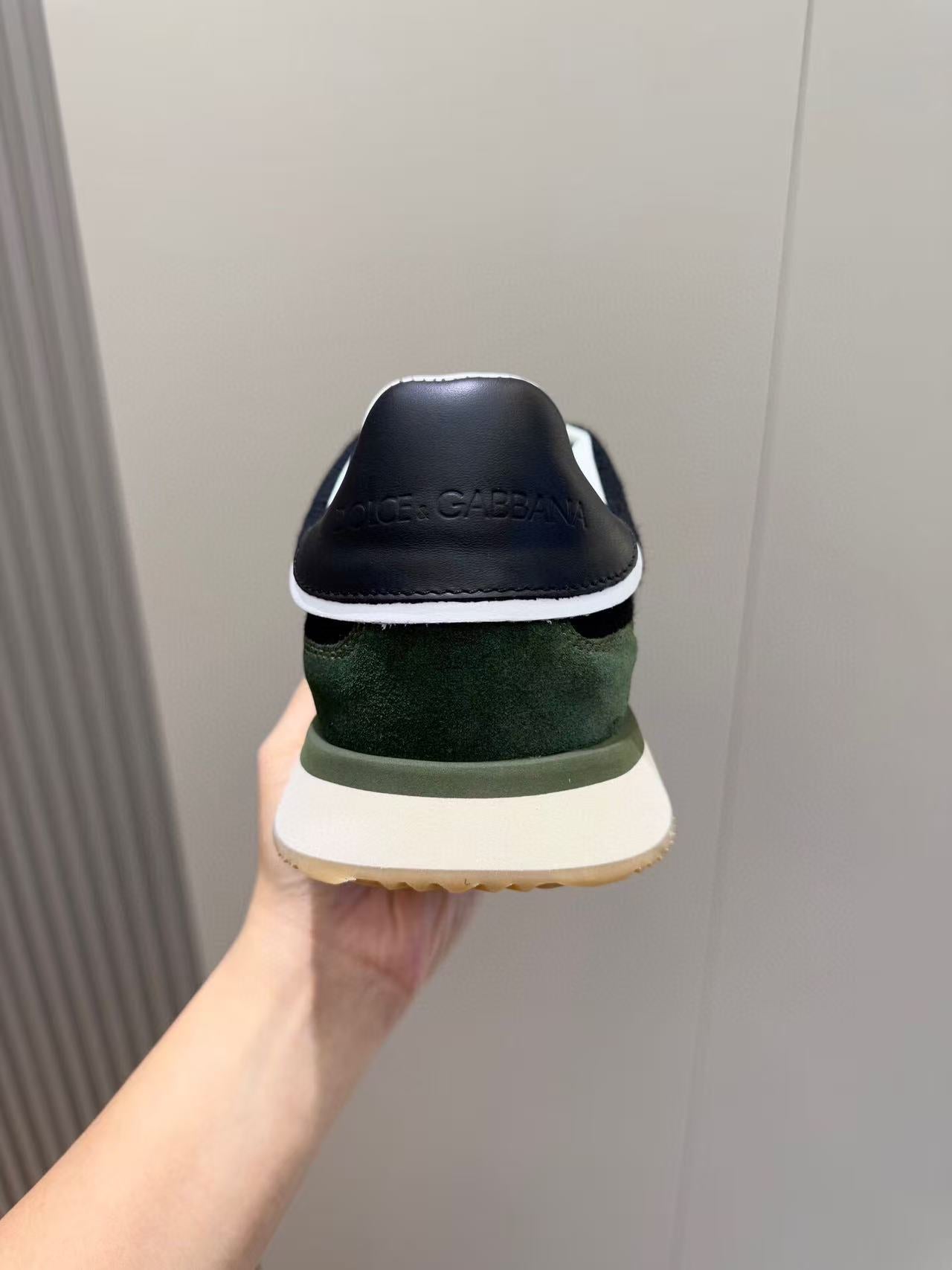 Dolce & Gabbana 2025 DG Cushion Sneaker Forest Green mix Black Suede