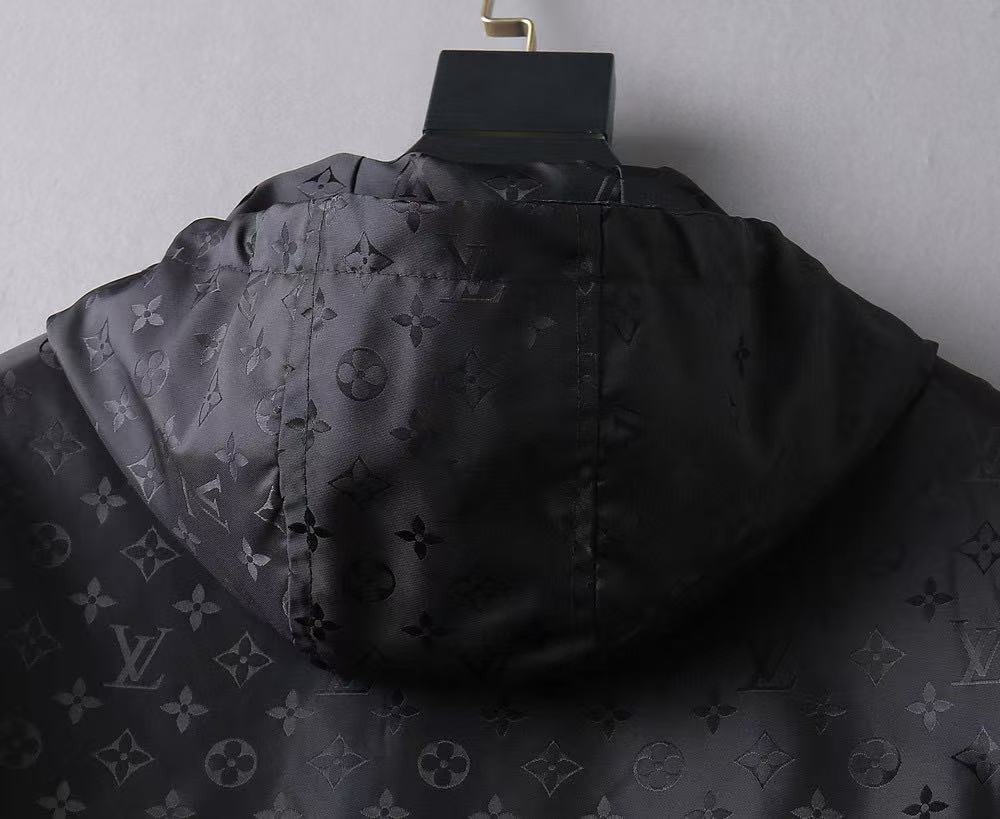 Louis Vuitton 2025 Hooded Jacket Black Re-nylon