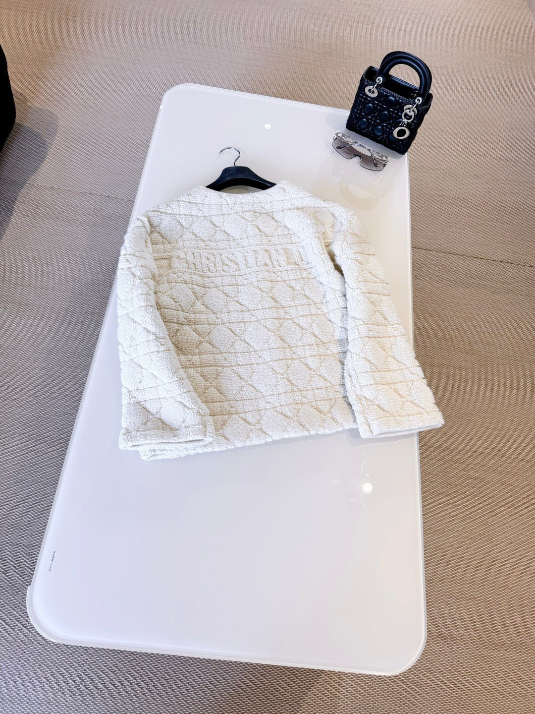 Dior 2025 Alps Cannage Jacket Cream Wool Cashmere