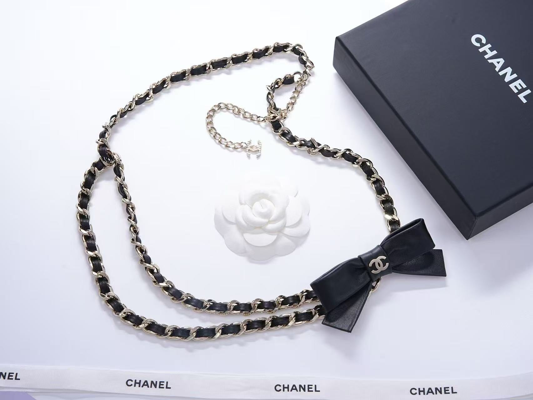 Chanel 2025 Chain Belt Black mix Gold Metal Calfskin