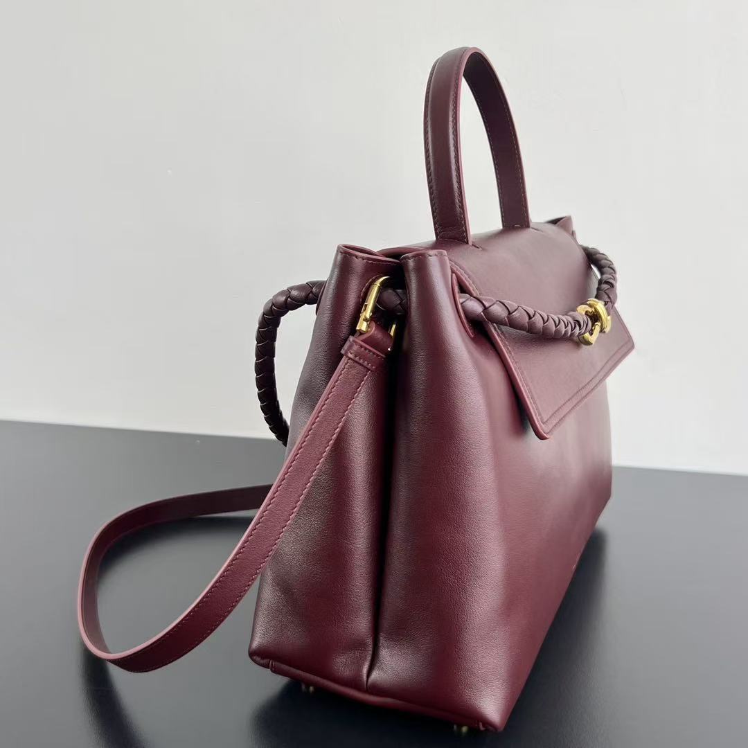 Bottega Veneta 2025 Ciao Ciao Bag 34cm Burgundy Calfskin