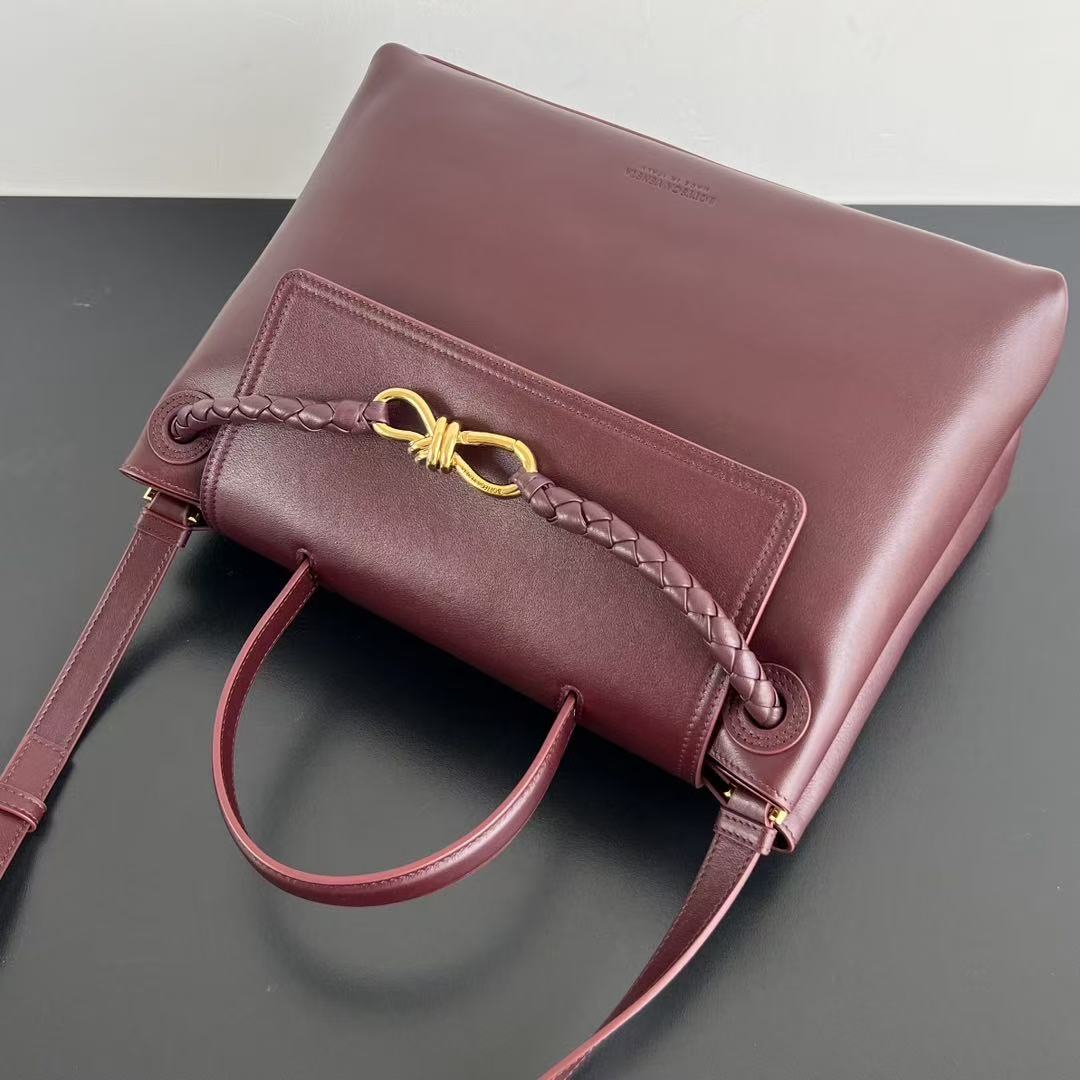 Bottega Veneta 2025 Ciao Ciao Bag 34cm Burgundy Calfskin