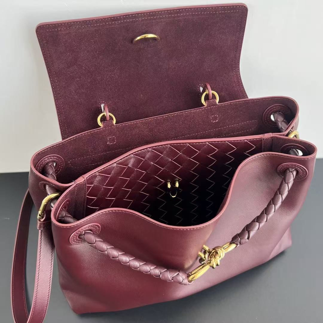 Bottega Veneta 2025 Ciao Ciao Bag 34cm Burgundy Calfskin