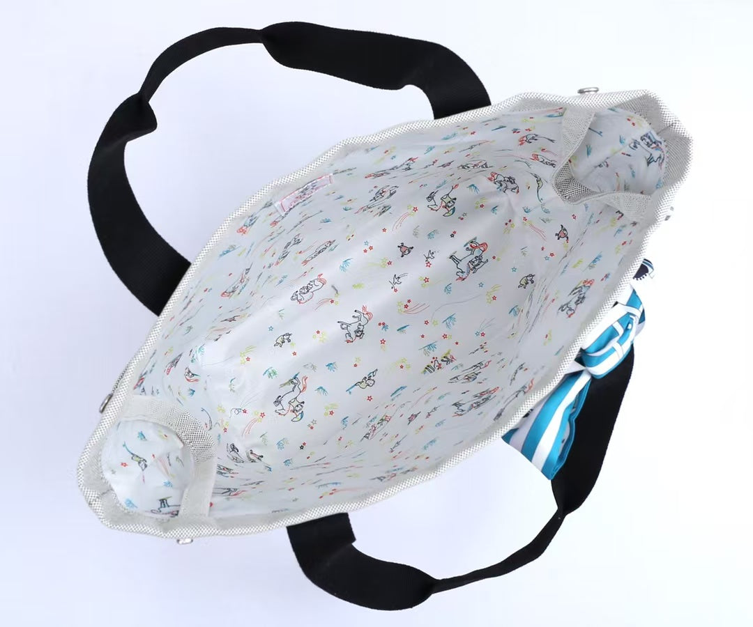 Hermes 2025 Cabriole Nappy Bag Light Gray mix Black Cotton