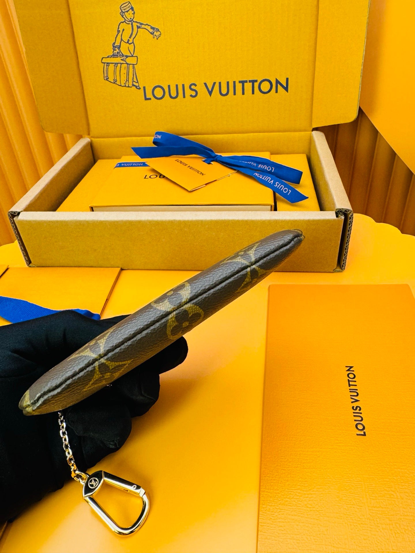 LV 2025 Key Pouch S Brown Cowhide Canvas