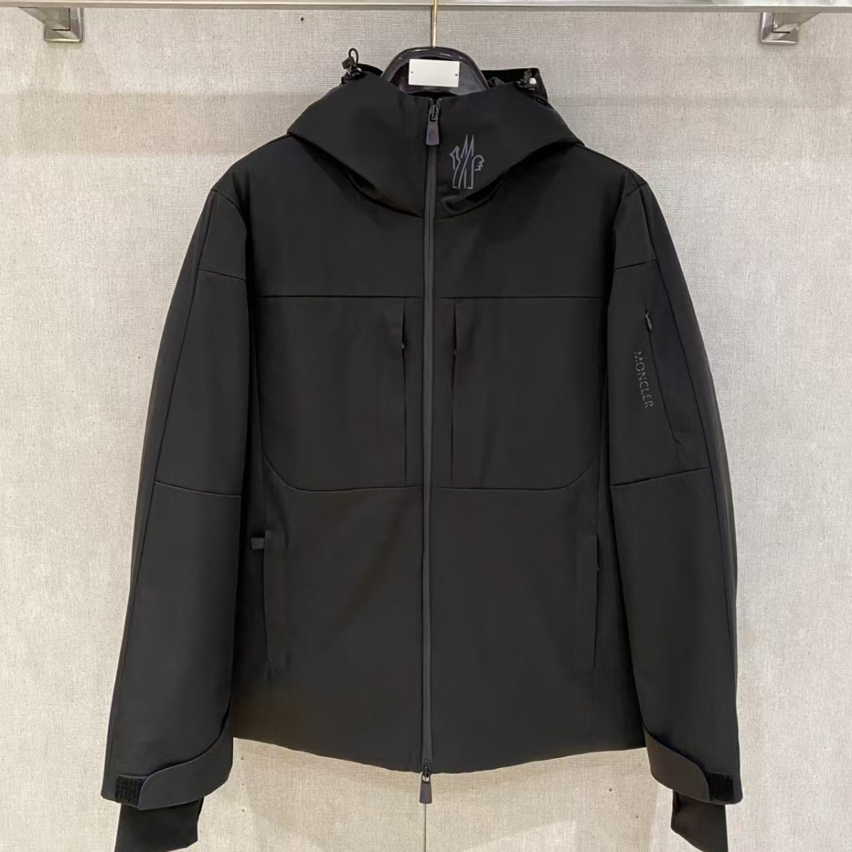 Moncler 2025 Hooded Jacket Black Nylon Down