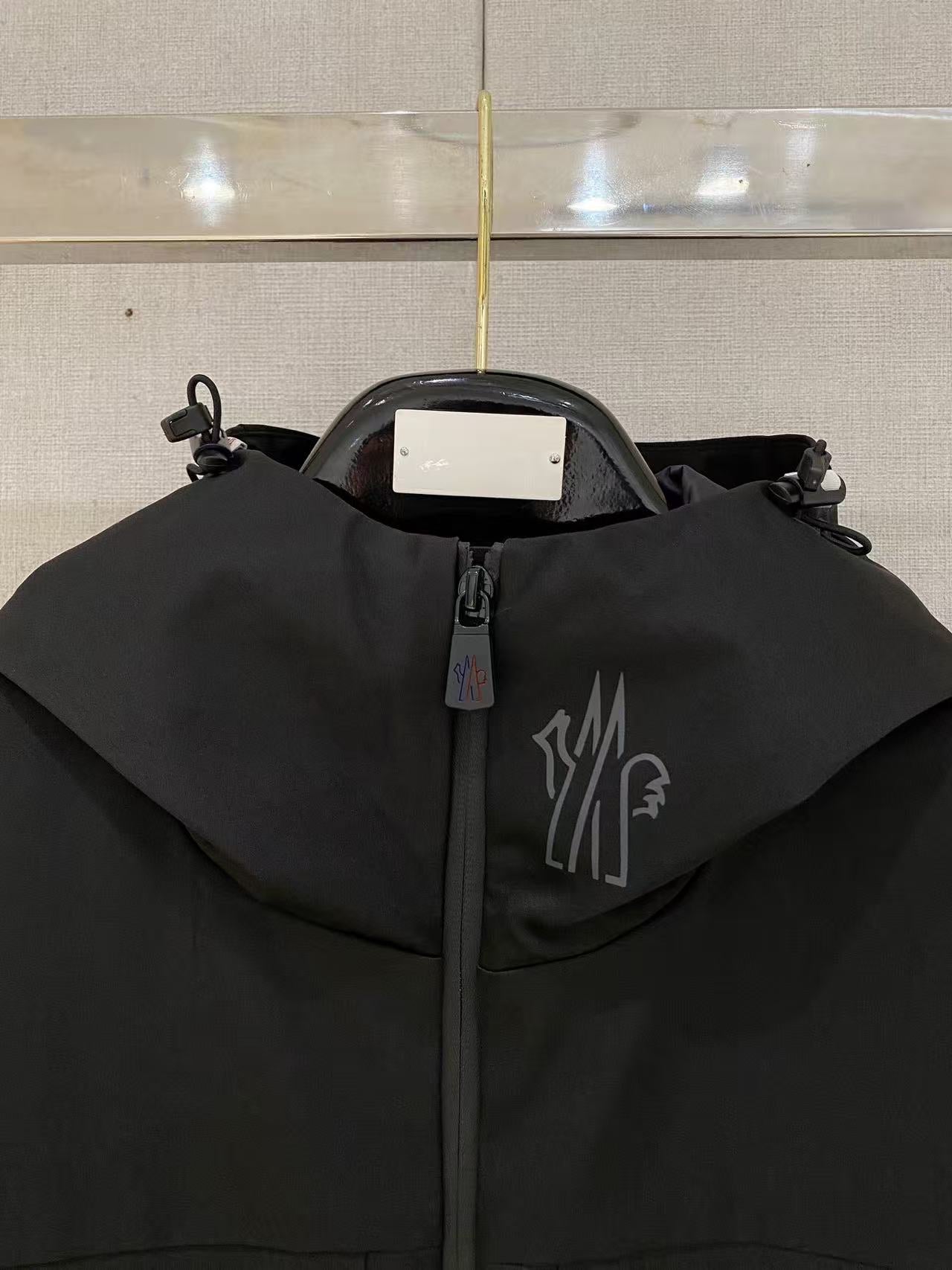 Moncler 2025 Hooded Jacket Black Nylon Down