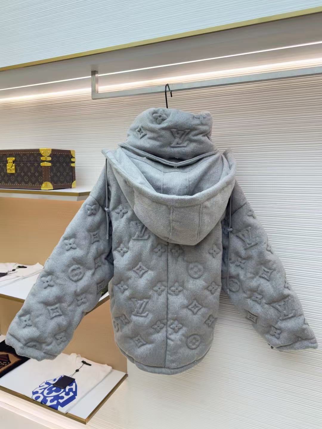 Louis Vuitton 2025 Monogram Boyhood Puffer Jacket Grey Cashmere