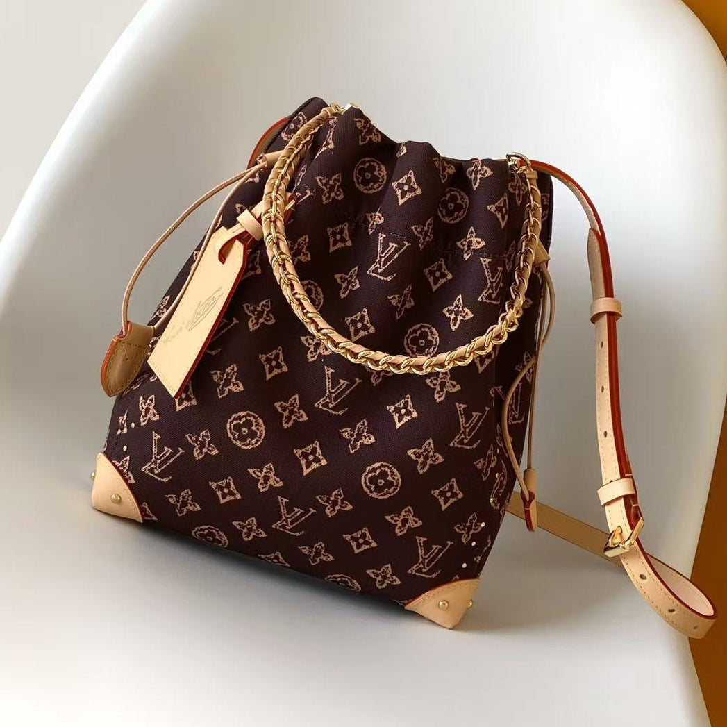 Louis Vuitton 2026 Noé Trunk Brown Tan Monogram Canvas Mix Cowhide