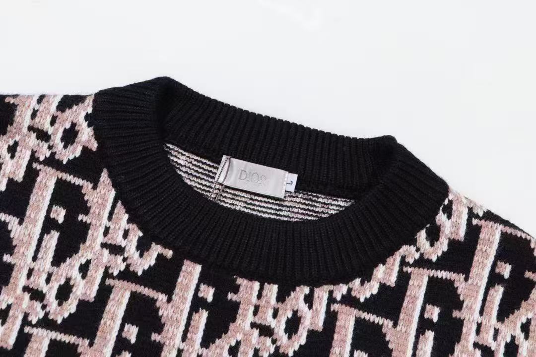 Dior 2026 Oblique Knit Sweater Black Viscose Nylon