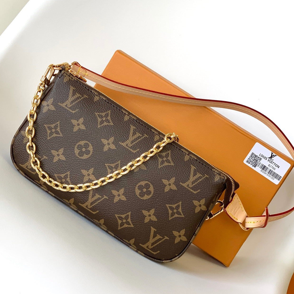 LV 2026 Pochette Accessoires Bag 23.5cm Brown Beige Canvas Cowhide