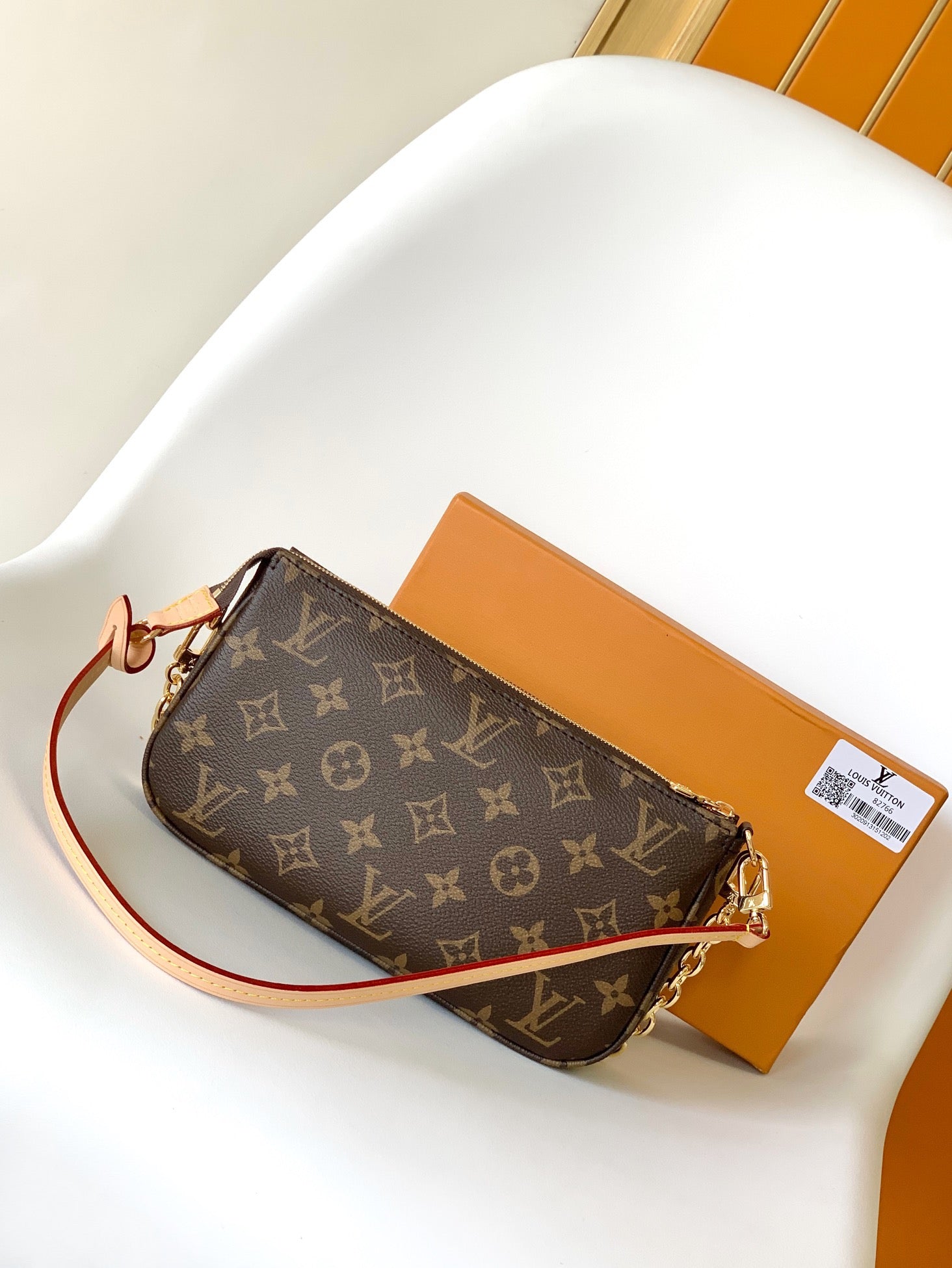 LV 2026 Pochette Accessoires Bag 23.5cm Brown Beige Canvas Cowhide