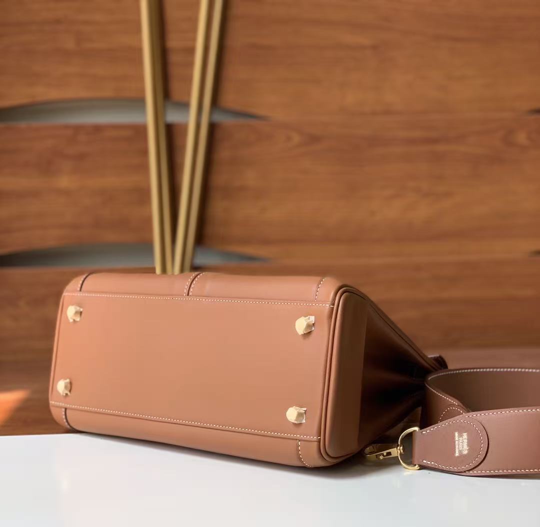 Hermes 2026 Kelly Lakis 2-way Bag Brown Leather