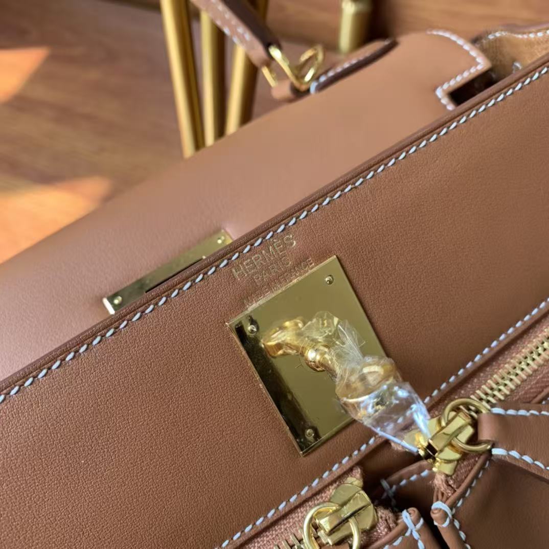 Hermes 2026 Kelly Lakis 2-way Bag Brown Leather