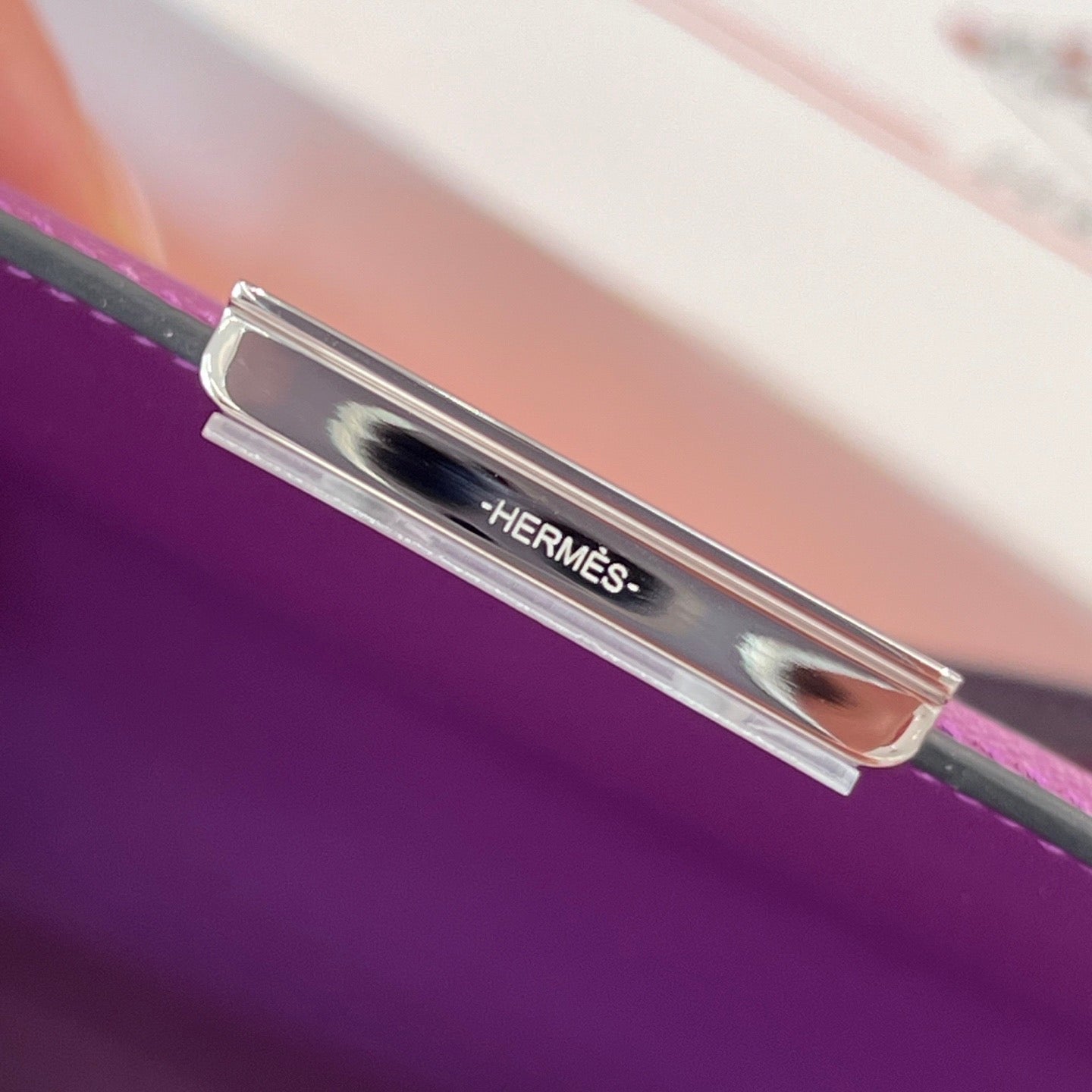 Hermes 2026 Constance Bag Purple Leather With Silver Hardware
