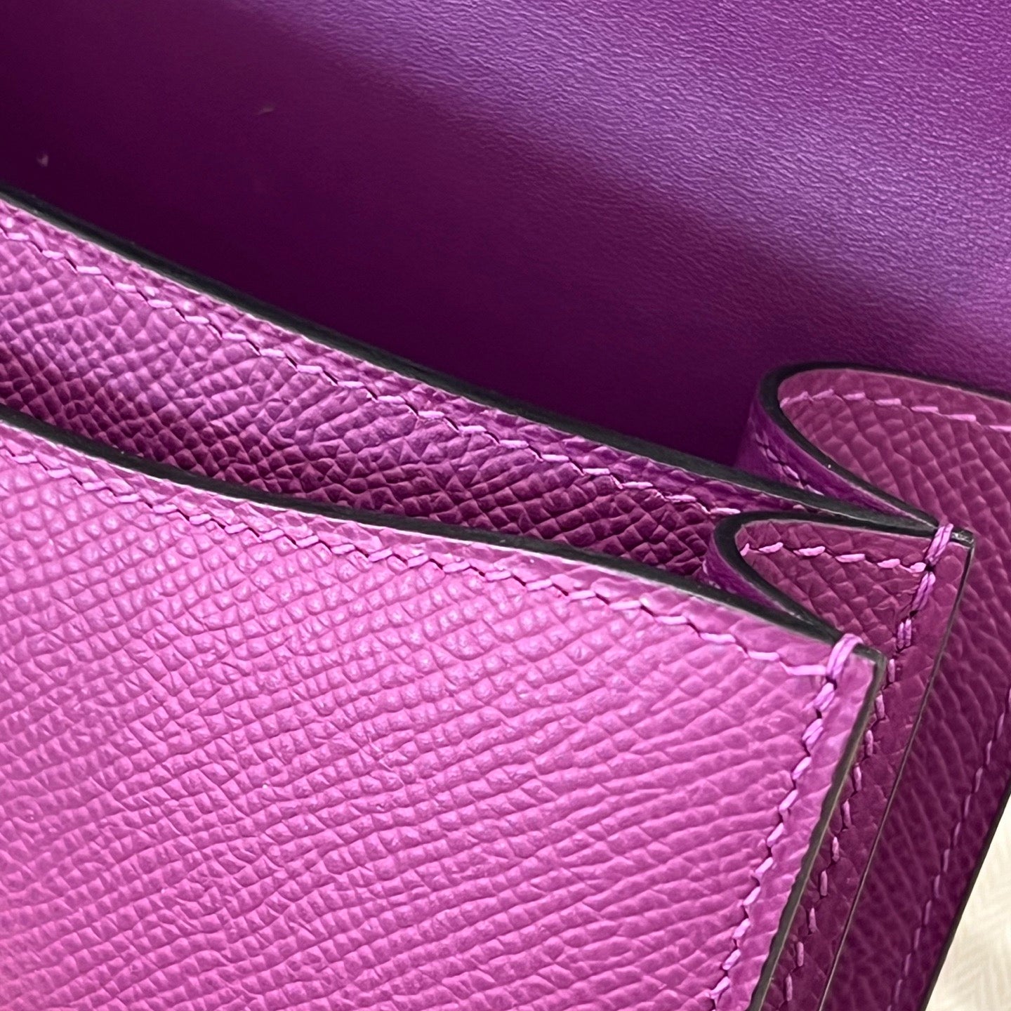 Hermes 2026 Constance Bag Purple Leather With Silver Hardware