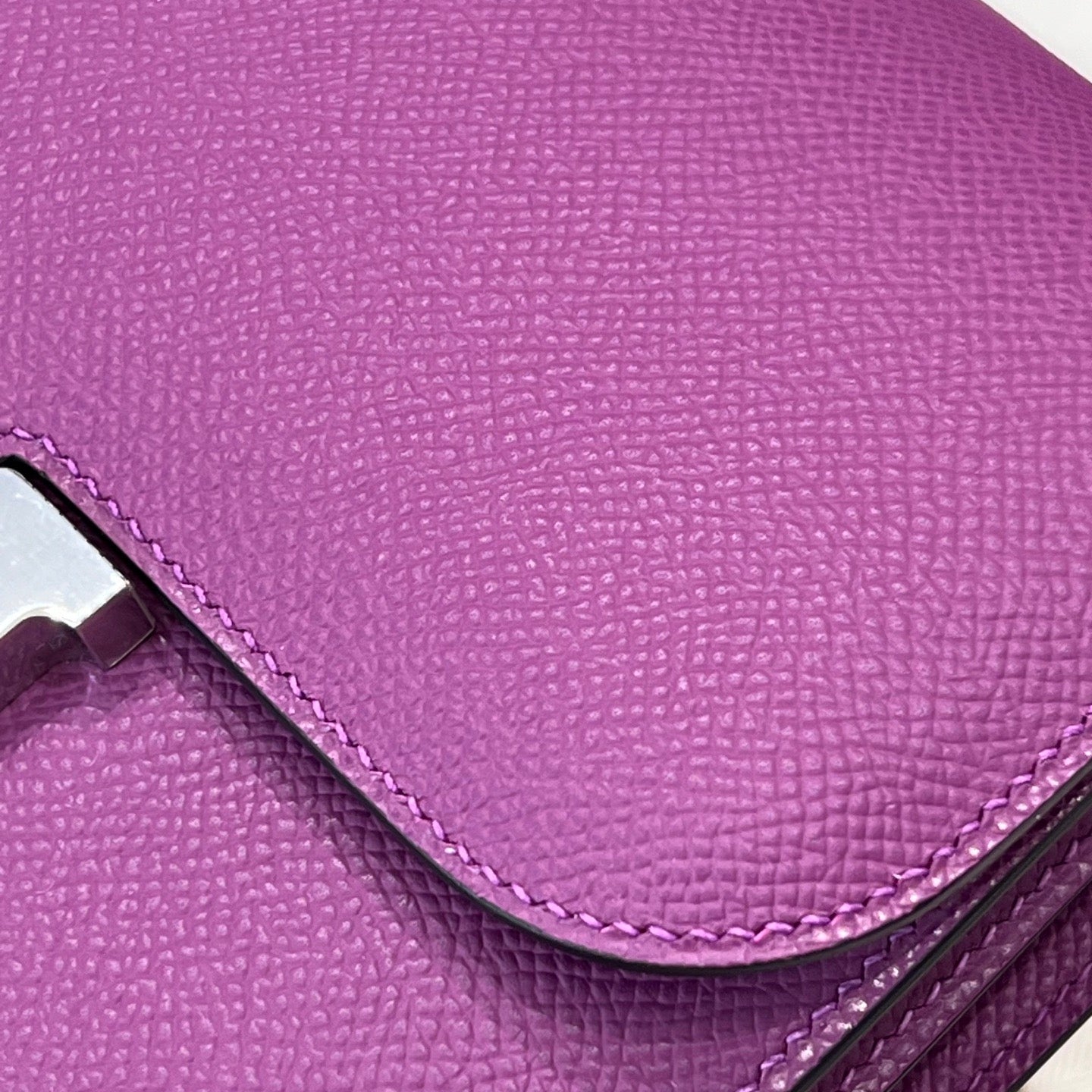 Hermes 2026 Constance Bag Purple Leather With Silver Hardware