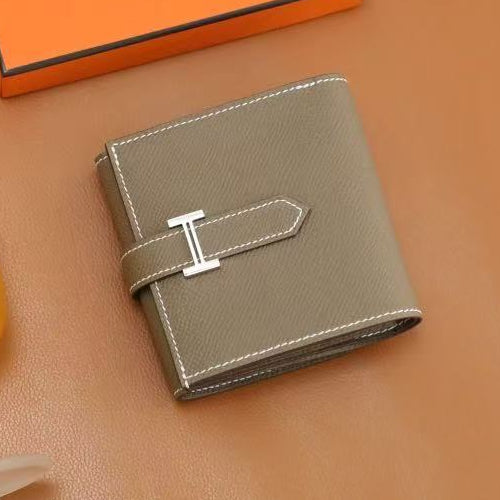 Hermes 2026 Bearn Compact Wallet Etoupe Epsom Leather